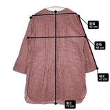 Mademoiselle NONNON ピンタック チェック チュニック プルオーバー 長袖シャツ レッド レディース マドモアゼルノンノン【中古】6-0502M∞