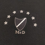 McDavid フリース リブニット 刺繍 イタリア製 ウールポリエステル切り替え セーター ニット ブラック レディース マクダビッド【中古】6-0719T∞