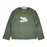 mina perhonen lumikko キッズサイズ140/10Y 雪だるま aba8319p 長袖Ｔシャツ カットソー ロンＴ グリーン レディース ミナペルホネン【中古】6-0416M∞