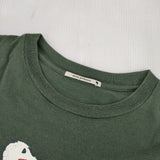 mina perhonen lumikko キッズサイズ140/10Y 雪だるま aba8319p 長袖Ｔシャツ カットソー ロンＴ グリーン レディース ミナペルホネン【中古】6-0416M∞