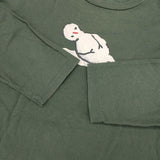 mina perhonen lumikko キッズサイズ140/10Y 雪だるま aba8319p 長袖Ｔシャツ カットソー ロンＴ グリーン レディース ミナペルホネン【中古】6-0416M∞
