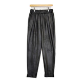 Robes & Confections Faux Leather Double Cloth Tapered Easy Pants 定価40700円 パンツ 25AW ブラック レディース ローブスコンフェクションズ【中古】6-0131T♪