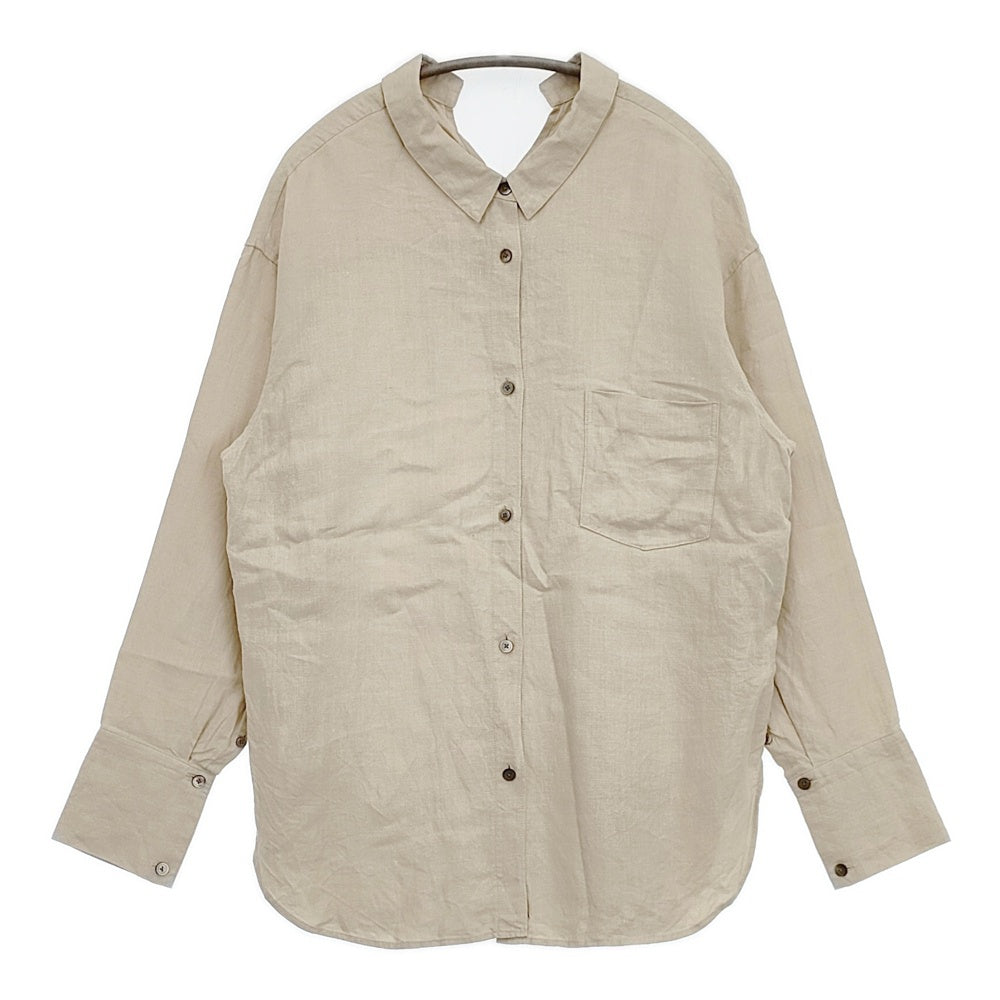 conte ヘンプバックスリットギャザー シャツ 定価29700円 長袖シャツ ベージュ レディース コンテ【中古】6-0317M♪ conte ヘンプバックスリットギャザー シャツ 定価29700円 長袖シャツ