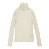 ANN DEMEULEMEESTER ウール リブニット 定価107250円 ベルギー製 タートルネック セーター ニット オフホワイト レディース アンドゥムルメステール【中古】6-0902T∞