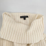 ANN DEMEULEMEESTER ウール リブニット 定価107250円 ベルギー製 タートルネック セーター ニット オフホワイト レディース アンドゥムルメステール【中古】6-0902T∞