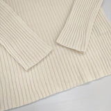 ANN DEMEULEMEESTER ウール リブニット 定価107250円 ベルギー製 タートルネック セーター ニット オフホワイト レディース アンドゥムルメステール【中古】6-0902T∞