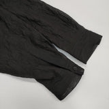 Robes & Confections Crinkle Organdy Baggy Shirt 定価36900円 IRC-B02-504 シワ加工 ロング 長袖シャツ ブラック レディース ローブスコンフェクションズ【中古】6-0502M∞
