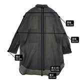 Robes & Confections Crinkle Organdy Baggy Shirt 定価36900円 IRC-B02-504 シワ加工 ロング 長袖シャツ ブラック レディース ローブスコンフェクションズ【中古】6-0502M∞