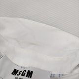 MSGM コットンフリルレギュラーカラーシャツ サイズ40 定価64900円 ストライプ 長袖シャツ ホワイト ライトブルー レディース エムエスジーエム【中古】6-0317M♪