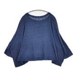45R/45rpm 超ガーゼのビッグTシャツ（インディゴ） 定価19800円 カットソー ネイビー レディース フォーティーファイブアールピーエム【中古】6-0416M∞