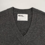 MHL. 595-9261502 ウール ノースリーブニット FINE WOOL ベスト グレー レディース エムエイチエル【中古】6-0902T∞