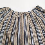 45R/45rpm インドシルクのタックブラウス 定価60500円 シャツ 25SS ベージュ ネイビー レディース フォーティーファイブアールピーエム【中古】6-0203M♪