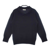 MARGARET HOWELL CASHMERE WOOL POLO JUMPER KNIT ウールカシミヤ 定価41800円 578-5263013 セーター ニット ブラック レディース マーガレットハウエル【中古】6-0902T∞