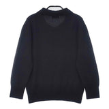 MARGARET HOWELL CASHMERE WOOL POLO JUMPER KNIT ウールカシミヤ 定価41800円 578-5263013 セーター ニット ブラック レディース マーガレットハウエル【中古】6-0902T∞