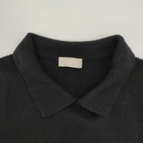 MARGARET HOWELL CASHMERE WOOL POLO JUMPER KNIT ウールカシミヤ 定価41800円 578-5263013 セーター ニット ブラック レディース マーガレットハウエル【中古】6-0902T∞