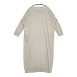 vie evam eva recycled cotton OP コットンニット V201K908 定価24000円 ワンピース ライトグレー レディース ヴィー エヴァムエヴァ【中古】6-0317M♪
