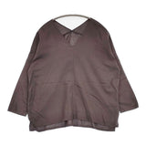 evam eva コットンカシミヤ Vネック ブラウス シャツ ブラウン レディース エヴァムエヴァ【中古】6-0317M♪