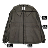 MAGALI リネンパピエ グランカラーブラウス 定価25300円 ブラウス シャツ 24AW チャコールグレー レディース マガリ【中古】6-0203M♪