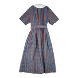 RALPH LAUREN POLO COUNTRY ポロカントリー ベルト付き 総柄 ワンピース ブルー レッド レディース ラルフローレン【中古】6-0624S∞