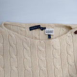 RALPH LAUREN ケーブルニット ウールカシミヤ ポンチョ アイボリー レディース ラルフローレン【中古】6-0826T∞