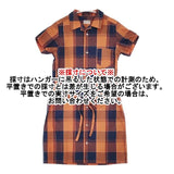 BEAMS BOY ベルト付き オープンカラー チェック ワンピース オレンジ ネイビー レディース ビームスボーイ【中古】6-0624S∞