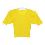 PLEATS PLEASE ISSEY MIYAKE PP97-JK012 プリーツ サイズ4 半袖Ｔシャツ カットソー イエロー レディース プリーツプリーズ【中古】6-0624S∞