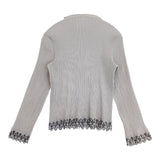 ISSEY MIYAKE カットワーク IM12-FJ902 プリーツ 長袖Ｔシャツ カットソー ロンＴ グレー レディース イッセイミヤケ【中古】6-0330M∞