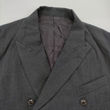 URU Double breasted jacket サイズ2 定価74800円 24SWRS02 ウールレーヨンシルク テーラードジャケット 24SS チャコールグレー メンズ ウル【中古】6-0908T♪