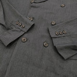 URU Double breasted jacket サイズ2 定価74800円 24SWRS02 ウールレーヨンシルク テーラードジャケット 24SS チャコールグレー メンズ ウル【中古】6-0908T♪
