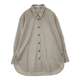 qualite ウールツイルシャツ 定価26400円 3243-00-10013 サイズF 長袖シャツ ベージュ レディース カリテ【中古】6-0826T∞