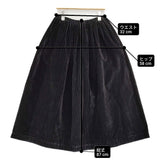 mina perhonen Iampo za5272 サイズ40 定価59400円 コーデュロイ ギャザー ロングスカート ブラック レディース ミナペルホネン【中古】6-0818T♪