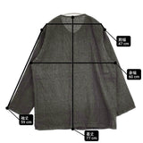 NEST ROBE CONFECT 炭染め リネングレンチェック ノーカラージャケット 定価39600円 24SS チャコールグレー メンズ ネストローブコンフェクト【中古】6-0414M♪