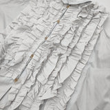 fofofofa RIFFLE BLOUSE VEST 定価40700円 fo-4 フリル ノースリーブ ベスト ブラウス シャツ ライトグレー レディース【中古】6-0207S♪