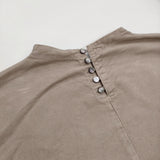 nest Robe コットンモールスキンリネン切替えドレス 01203-1063 ギャザー ワンピース グレージュ レディース ネストローブ【中古】6-0317M♪