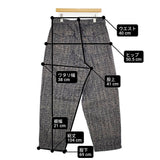 45R/45rpm 算崩しジャカードデニムの908ペグトップパンツ サイズ4 定価47300円 デニムパンツ ネイビー グレー メンズ フォーティーファイブアールピーエム【中古】6-0203G♪