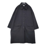 休日と詩 portom1805 ウエストドローコード コットン コート ブラック レディース 休日と詩【中古】6-0826M∞