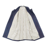 TRAVAIL MANUEL コットン リネン シングル コート ネイビー レディース トラバイユマニュアル【中古】6-0826M∞