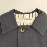 TRAVAIL MANUEL コットン リネン シングル コート ネイビー レディース トラバイユマニュアル【中古】6-0826M∞