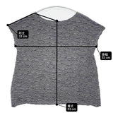JURGEN LEHL J0122UB511 リネン コットン 波模様 Ｔシャツ カットソー ネイビー グレー レディース ヨーガンレール【中古】6-0624S∞
