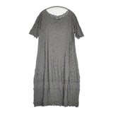 JURGEN LEHL 波柄 リンクス編み J0142UA731 半袖 ワンピース グレー ブラック レディース ヨーガンレール【中古】6-0506S◎