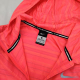 NIKE トレーニングウェア ランニングウェア ピンボーダー フード付き ブルゾン ネオンピンク グレー レディース ナイキ【中古】6-0329M△