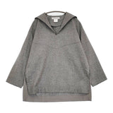 union launch ウール セーラーカラーシャツ 日本製 サイズXS ブラウス シャツ グレー レディース ユニオンランチ【中古】6-0203T♪