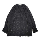 cloth&cross Hug O War レースモックネックチュニックブラウス 定価32890円 ブラウス シャツ ブラック レディース クロス＆クロス ハグオーワー【中古】6-0608M∞