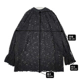 cloth&cross Hug O War レースモックネックチュニックブラウス 定価32890円 ブラウス シャツ ブラック レディース クロス＆クロス ハグオーワー【中古】6-0608M∞