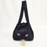 mina perhonen usa bag ウサバッグ 大 トートバッグ ネイビー レディース ミナペルホネン【中古】6-0223G◎