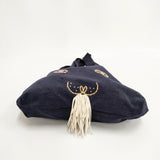 mina perhonen usa bag ウサバッグ 大 トートバッグ ネイビー レディース ミナペルホネン【中古】6-0223G◎