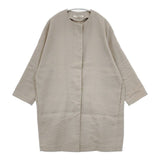 evam eva リネンコットン ノーカラー コート 定価39600円 E241T025 コート 24SS グレージュ レディース エヴァムエヴァ【中古】6-0416M∞