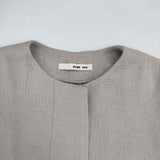 evam eva リネンコットン ノーカラー コート 定価39600円 E241T025 コート 24SS グレージュ レディース エヴァムエヴァ【中古】6-0416M∞