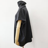 evam eva wool sable poncho ウールセーブルニットポンチョ V243K916 定価24200円 ポンチョ 24AW チャコールグレー レディース エヴァムエヴァ【中古】6-0818T♪