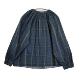 45R/45rpm ジンバネルのチロルブラウス（インディゴ） コットン チェック 定価48400円 ネイビー グリーン レディース フォーティーファイブアールピーエム【中古】6-0207T♪